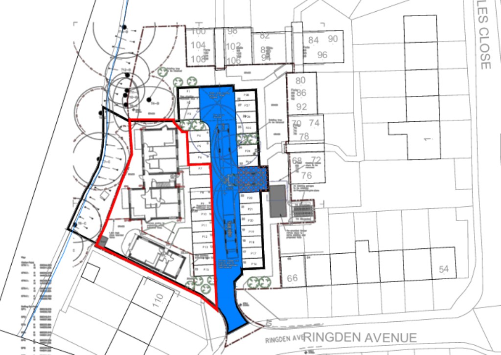 Lot: 58 - LAND WITH PLANNING FOR SEVEN AFFORDABLE HOMES ARRANGED AS SIX FLATS AND DETACHED BUNGALOW - Site Plan